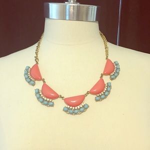 Coral and turquoise statement necklace